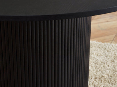 Louis Fluted Round Dining Table - Black – Julian Bowen, view 3