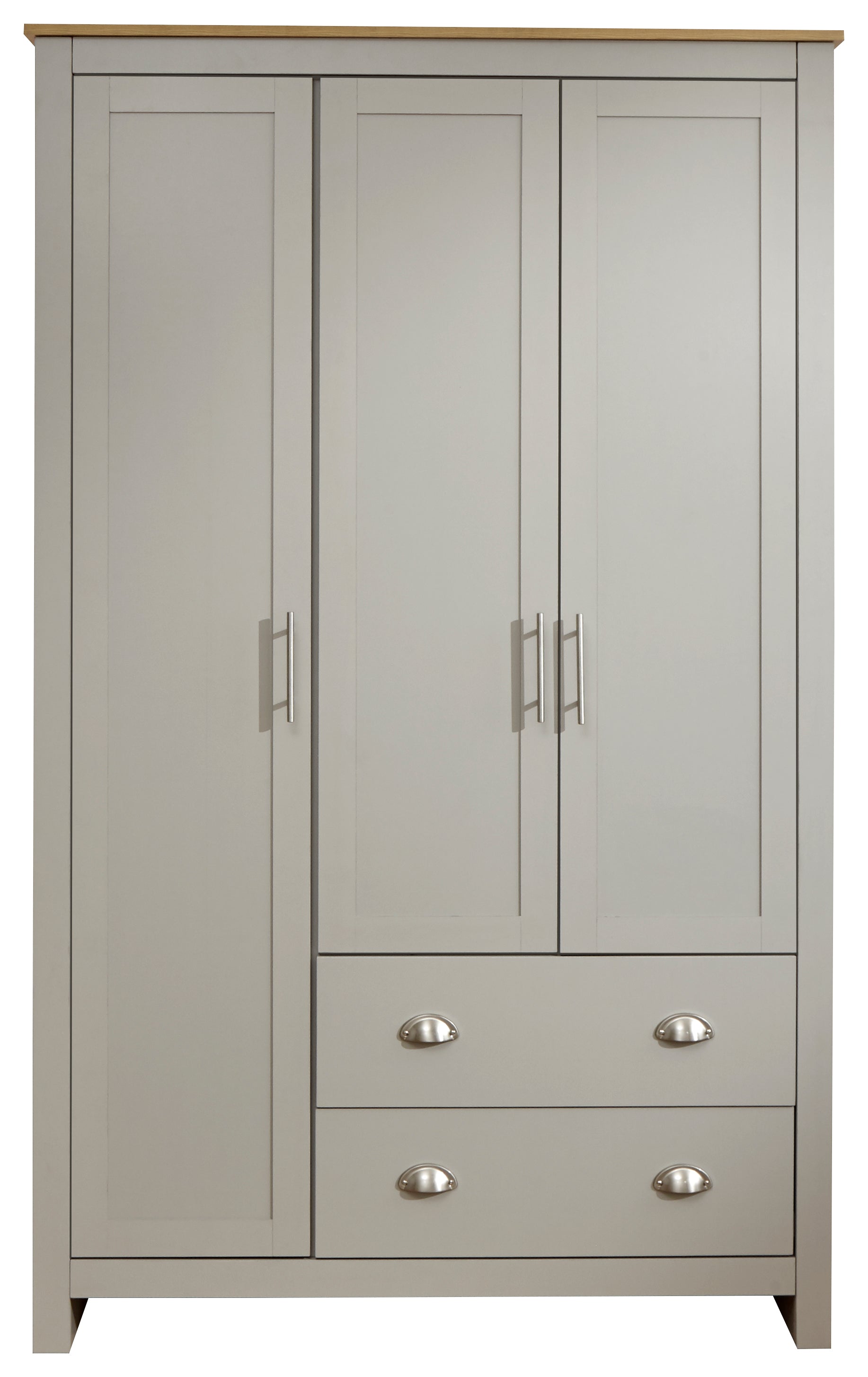 Lancaster 3 Door 2 Drawer Wardrobe Grey – GFW