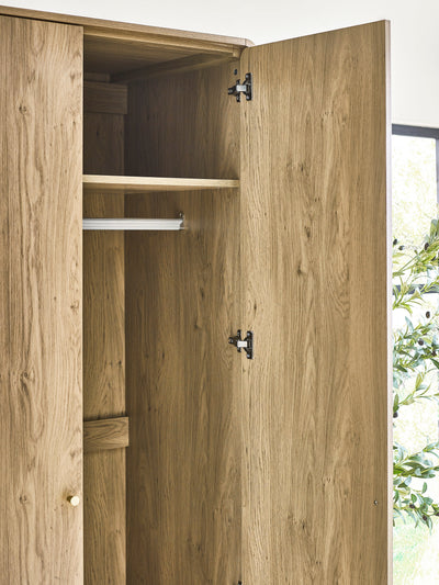 Ingrid 2 Door Wardrobe Oak – Julian Bowen, view 6