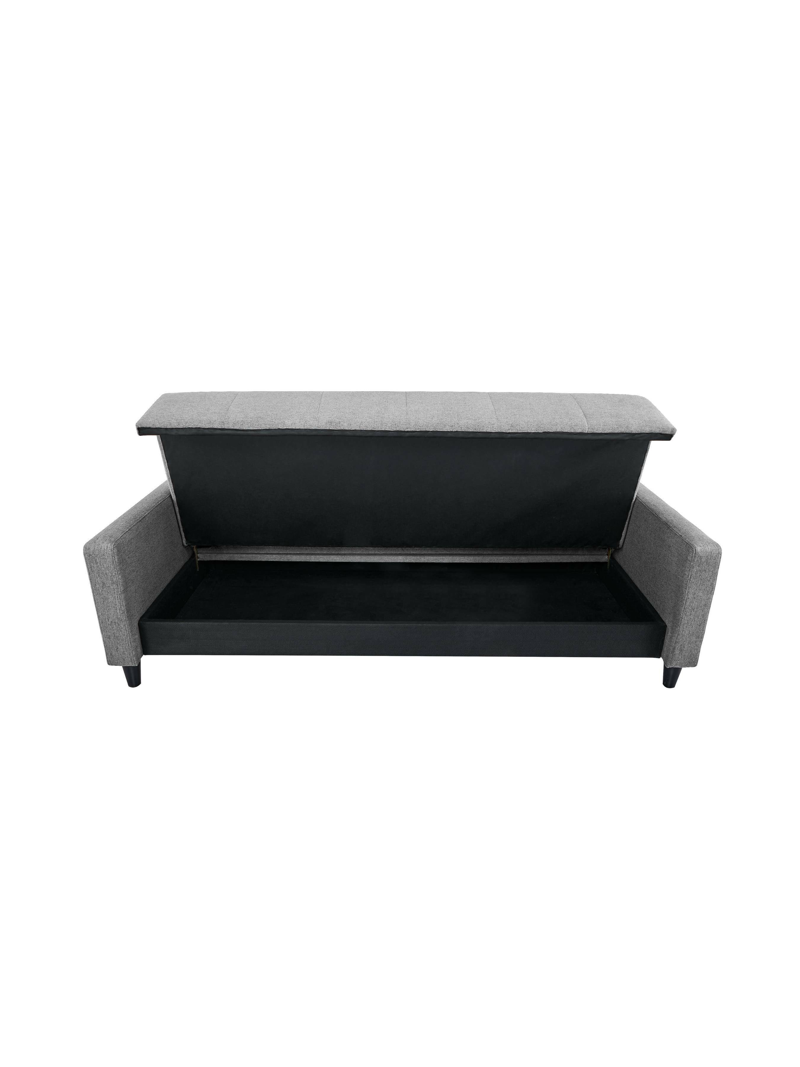 Alfie 3 Seater Grey Linen Storage Sofabed – Julian Bowen, view 7