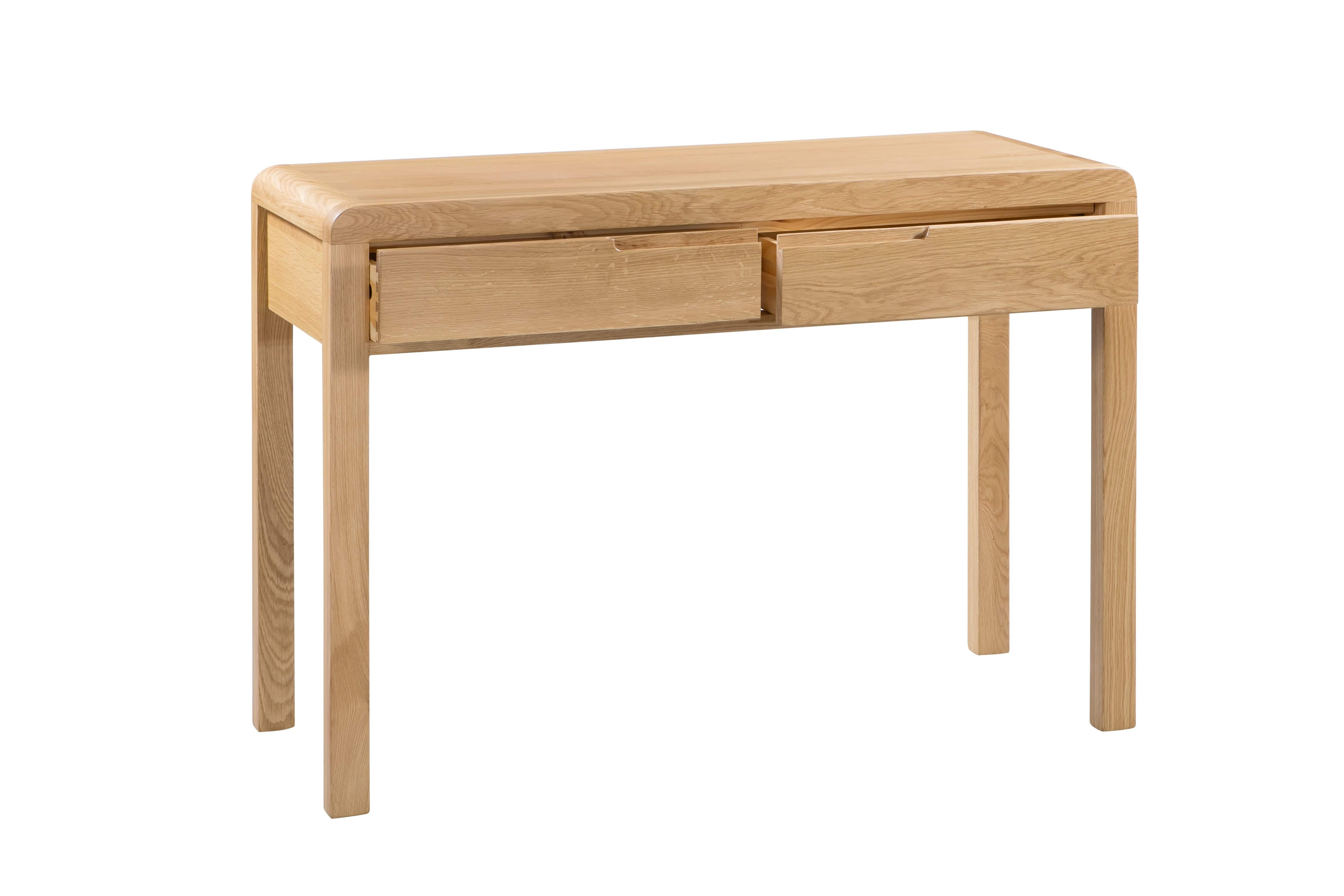 Curve Oak 2 Drawer Dressing Table & Stool – Julian Bowen, view 2