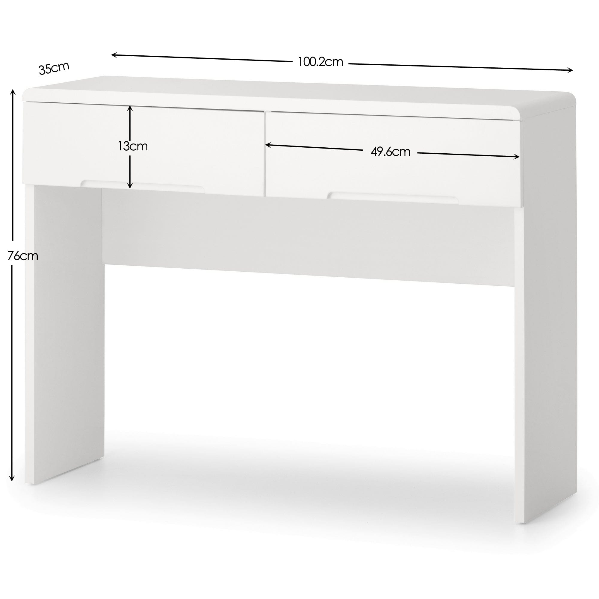 Manhattan Dressing Table With 2 Drawers – Julian Bowen, view 4