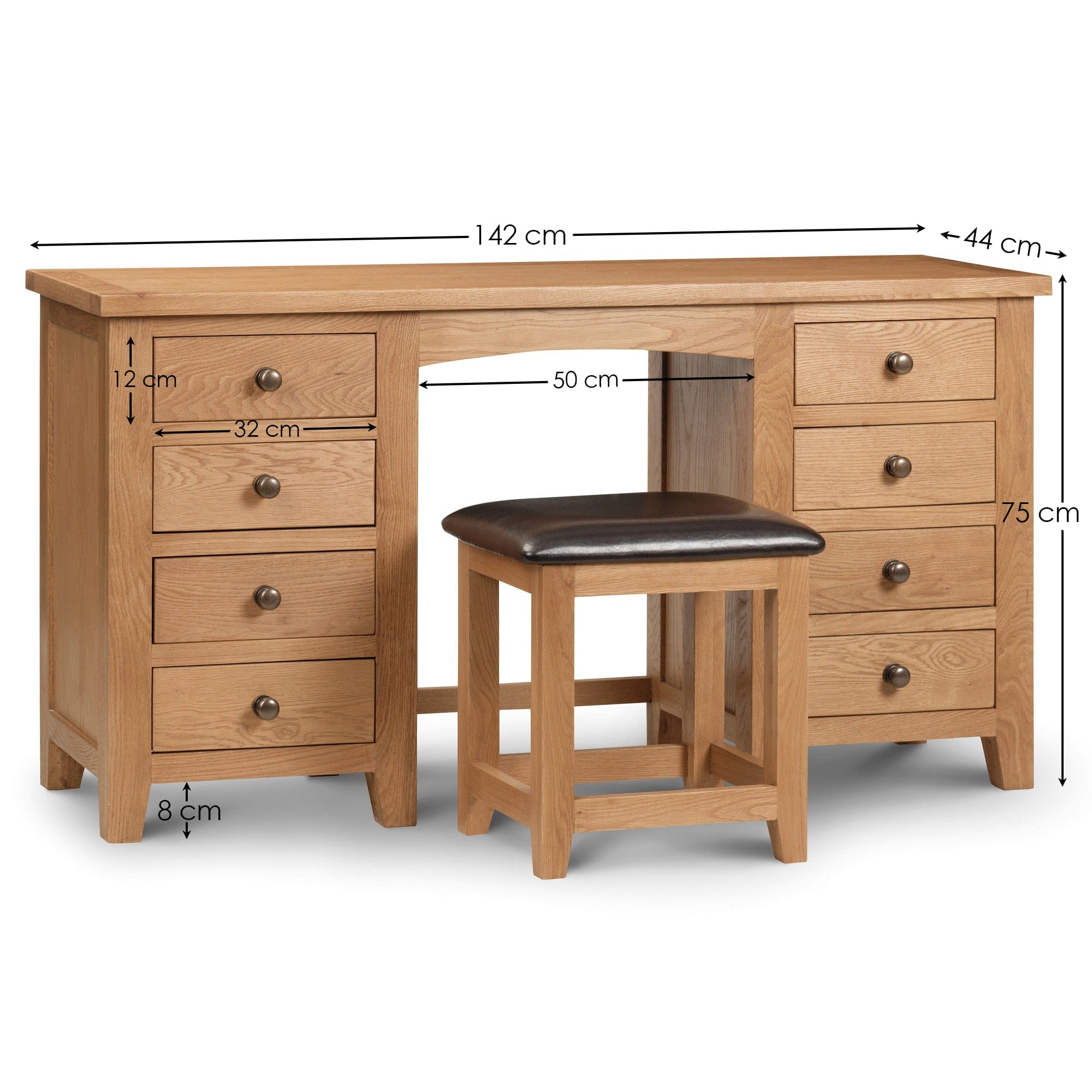 Marlborough Twin Pedestal Dressing Table Ass – Julian Bowen, view 4
