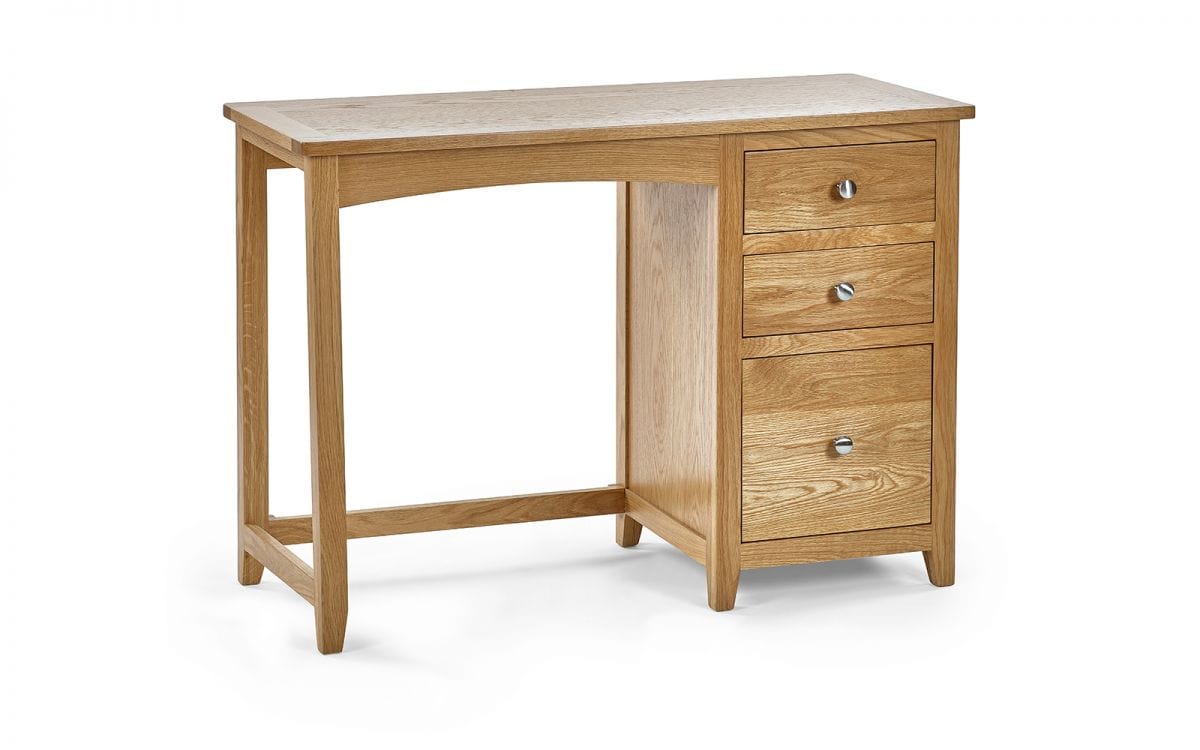 Mallory Single Pedestal Dressing Table + Stool Set – Julian Bowen, view 2