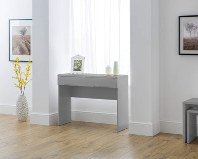 Julian Bowen Dressing Tables Manhattan Dressing Table With 2 Drawers - Grey Bed Kings