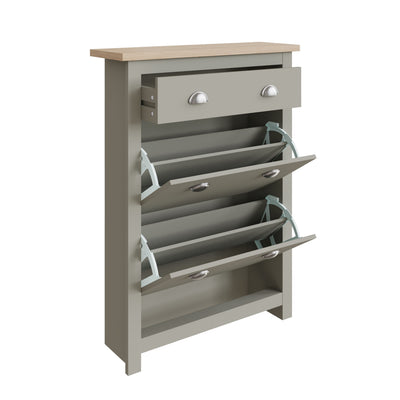 Lancaster 2Dr 1Drw Shoe Cabinet Grey – GFW, view 14