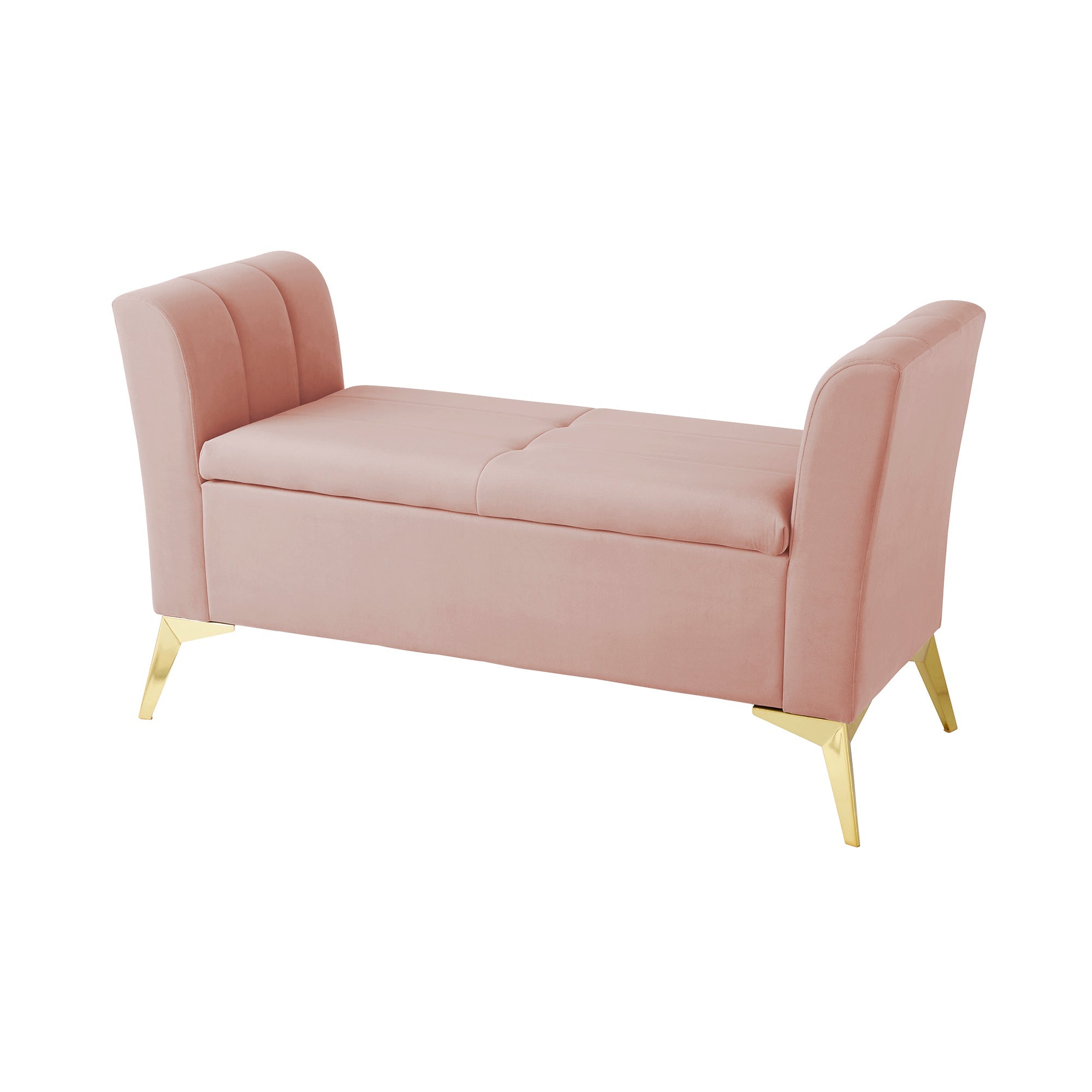 Pettine Ottoman Storage Bench Blush Pink – GFW, view 4