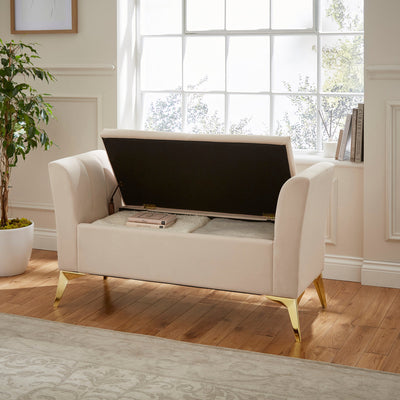 Pettine Ottoman Storage Bench Natural – GFW, view 3