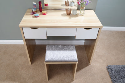 Elizabeth Dressing Table Set – Oak & White