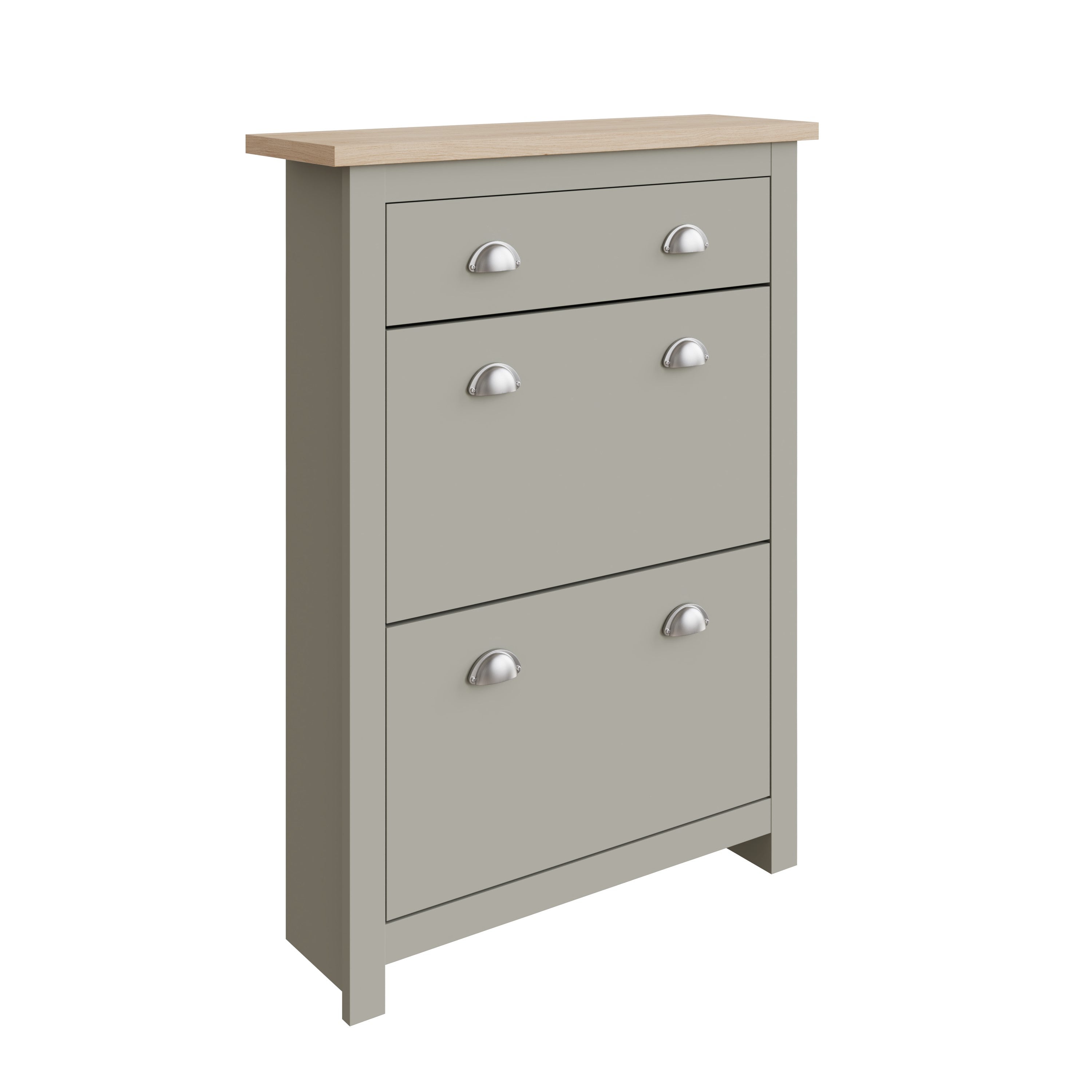 Lancaster 2Dr 1Drw Shoe Cabinet Grey – GFW, view 12