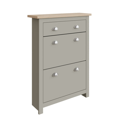 Lancaster 2Dr 1Drw Shoe Cabinet Grey – GFW, view 12