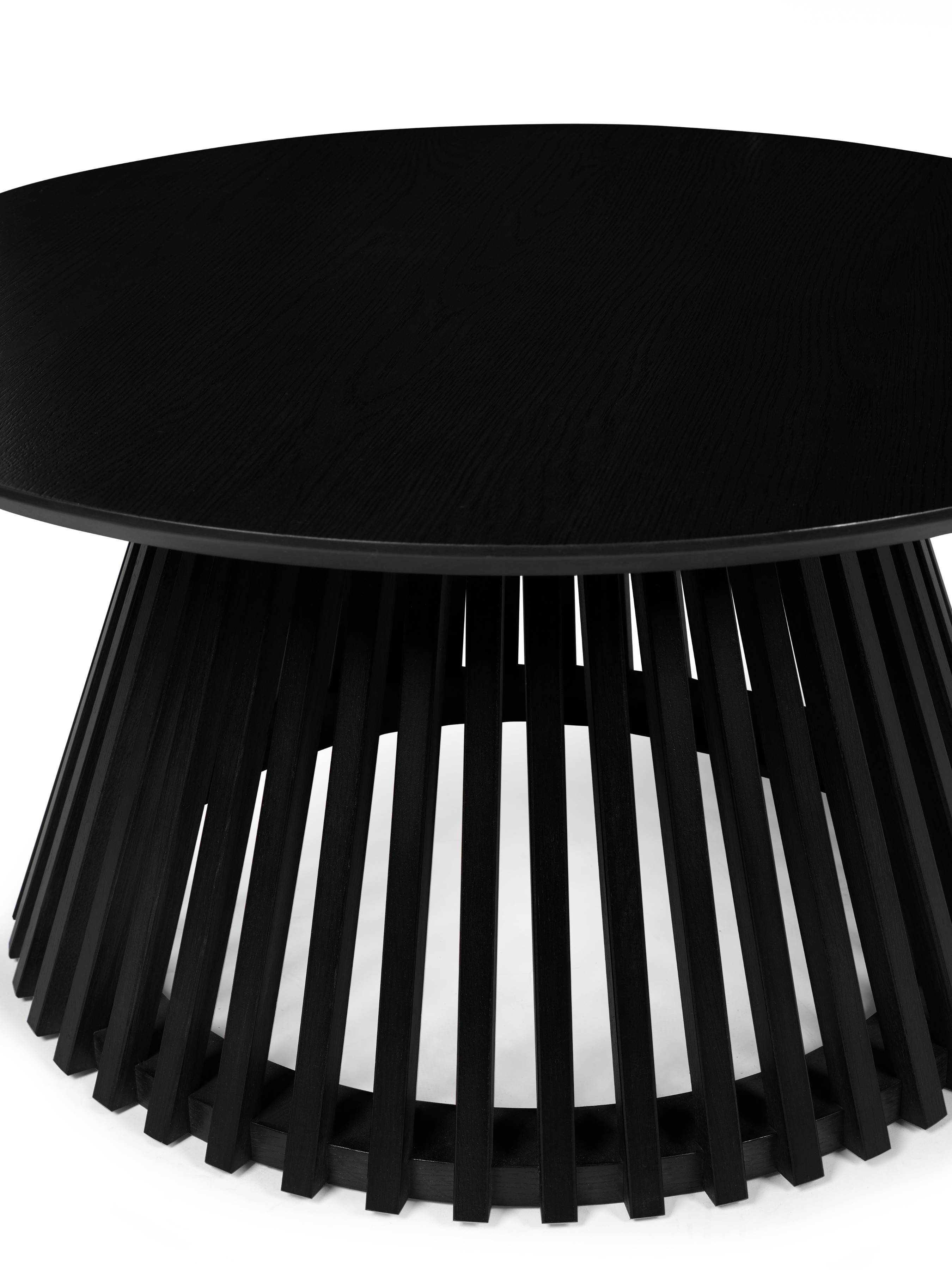 Ollie Black 80cm Round Coffee Table – Julian Bowen, view 4