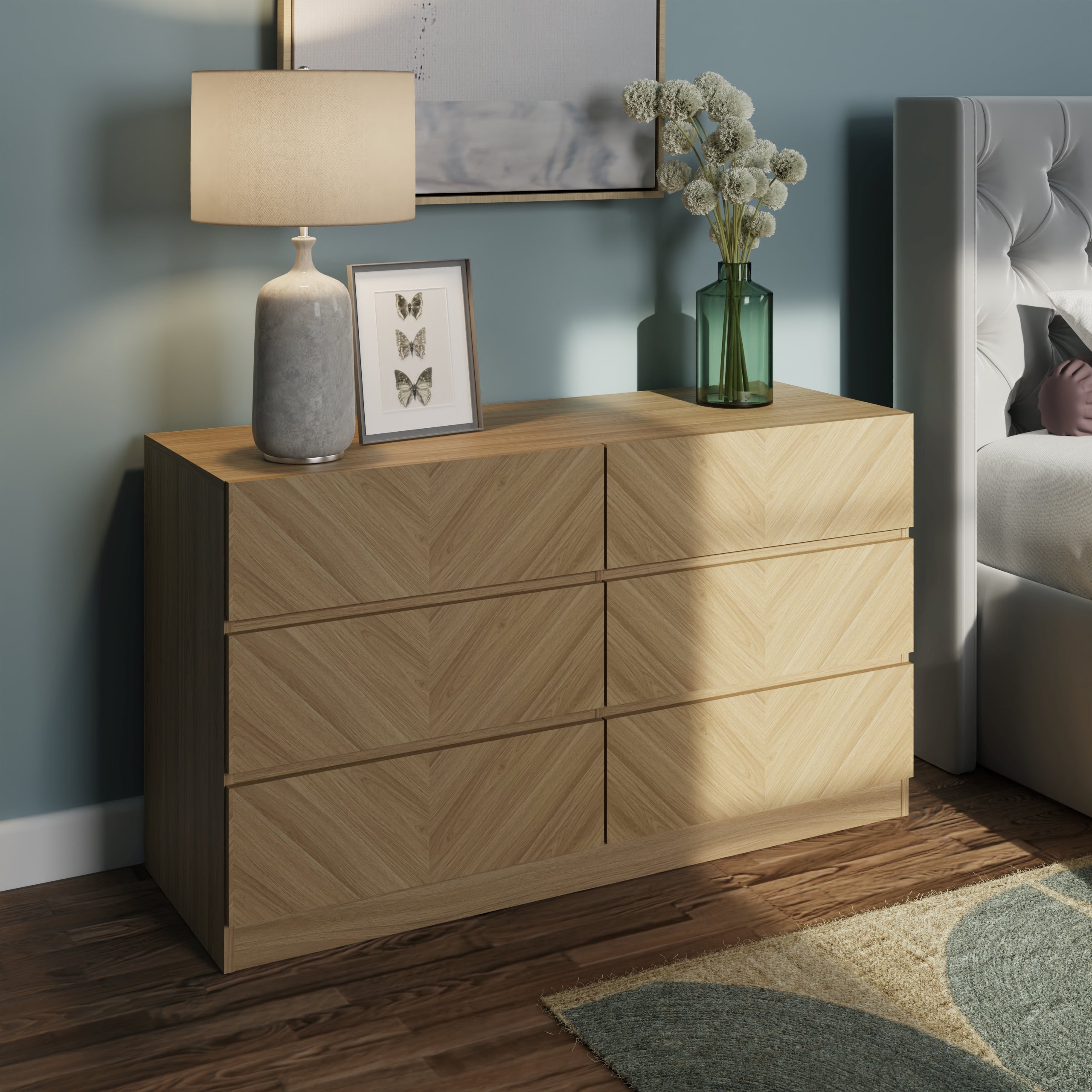 Catania 3+3 Drawer Chest Euro Oak – GFW, view 2