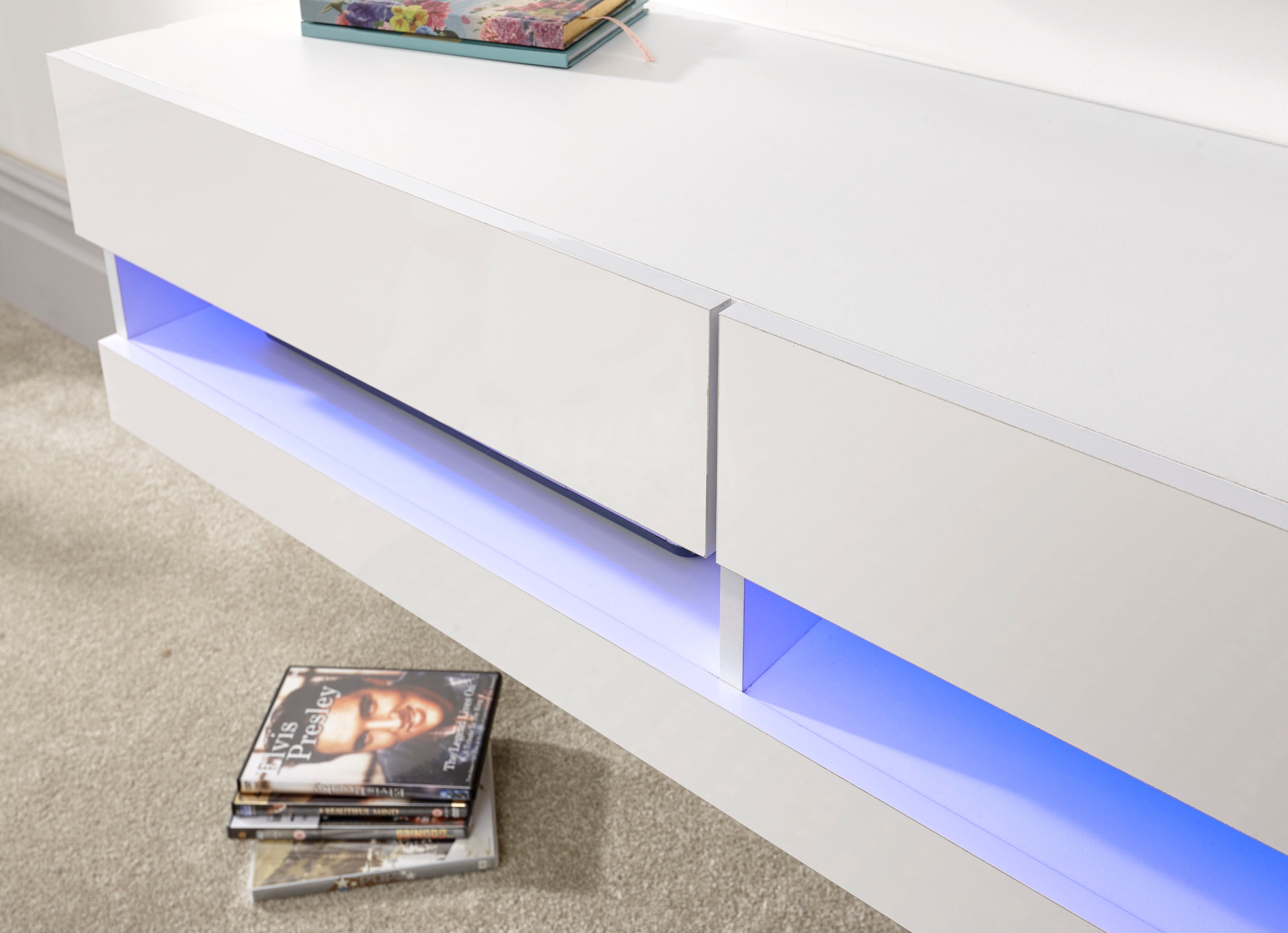 Galicia 120Cm Wall TV Unit With Led White – GFW, view 6