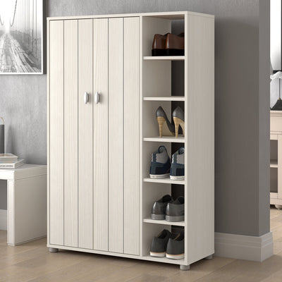 Bideford Tall Shoe Cabinet White – GFW, view 3