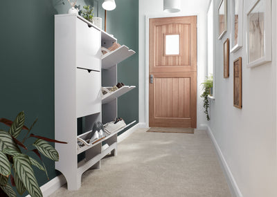 Narrow 6 Drawer Shoe Cabinet – White
