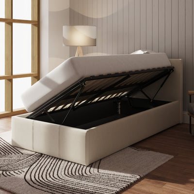 Side Lift Ottoman Bed Natural – GFW, view 14