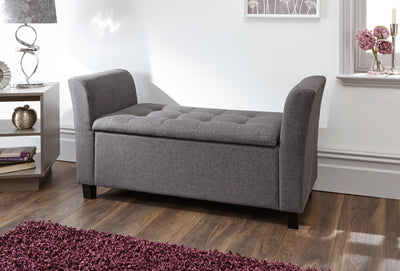 Verona Window Seat Charcoal Fabric – GFW, view 4