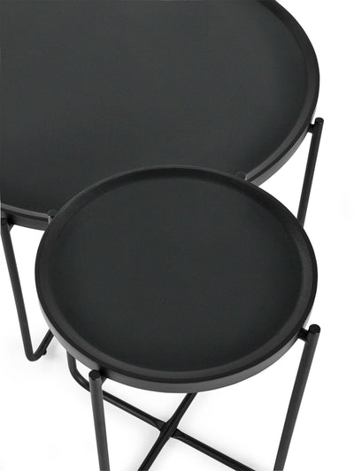 Sagrada Round Black Coffee and Lamp Table Set – Julian Bowen, view 11