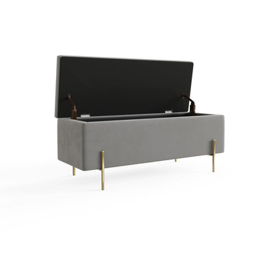 Mystica Ottoman Storage Bench Grey – GFW, view 4