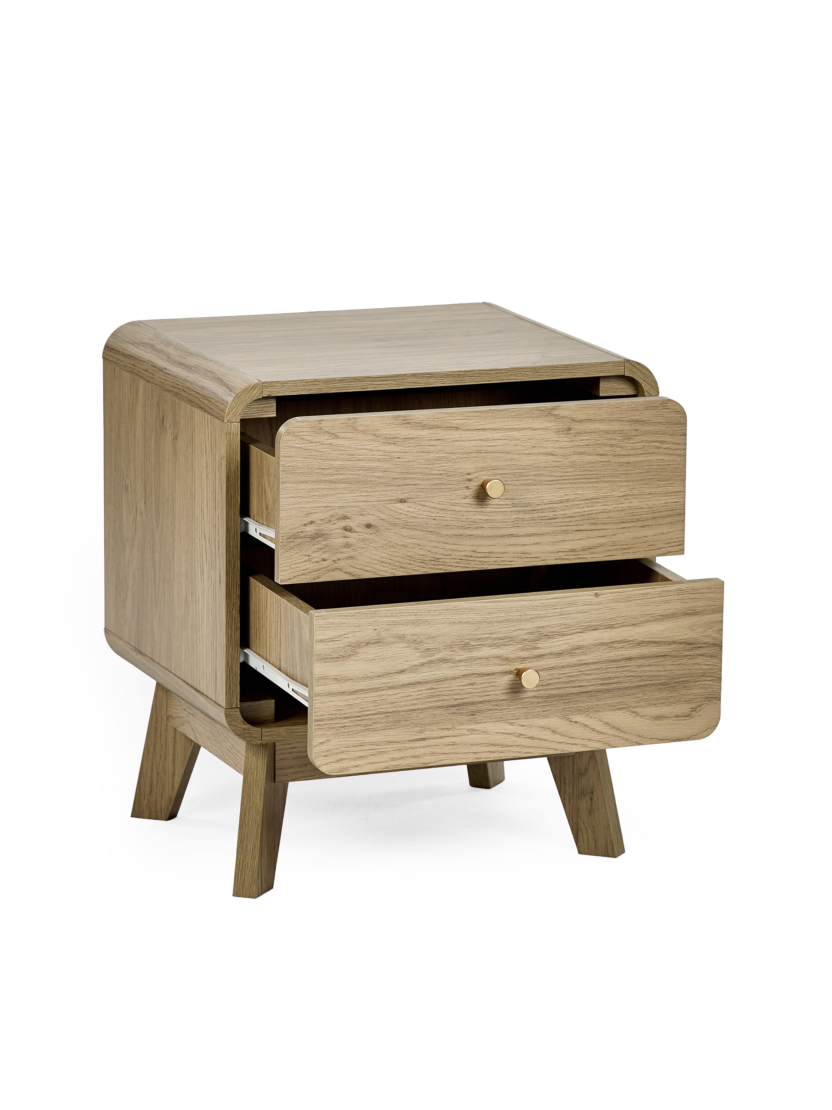 Ingrid 2 Drawer Bedside Oak – Julian Bowen, view 3