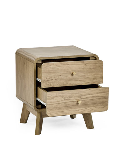 Ingrid 2 Drawer Bedside Oak – Julian Bowen, view 3
