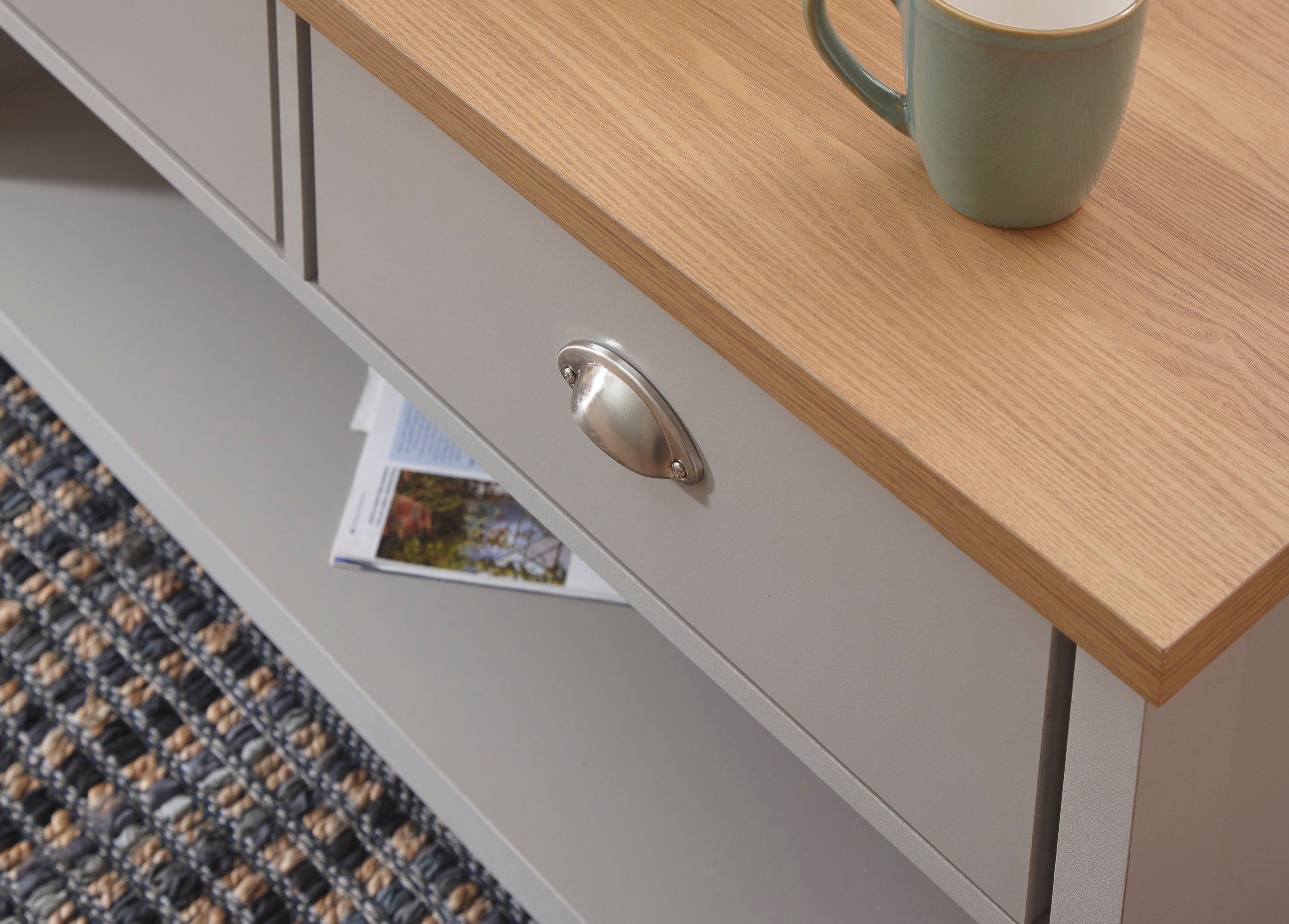 Lancaster 2 Drawer Coffee Table Grey – GFW, view 12