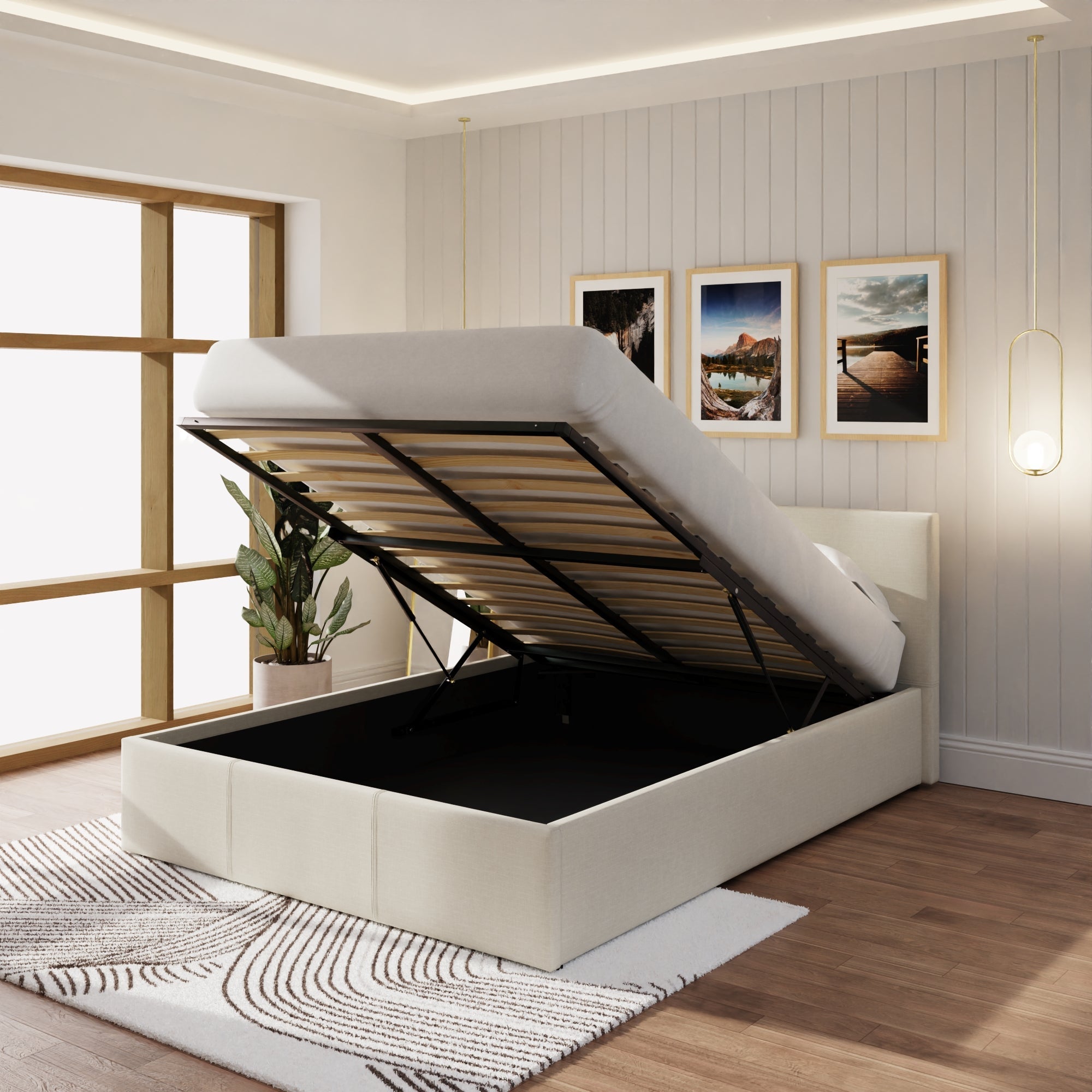 End Lift Ottoman Bed Frame - Natural – GFW, view 11