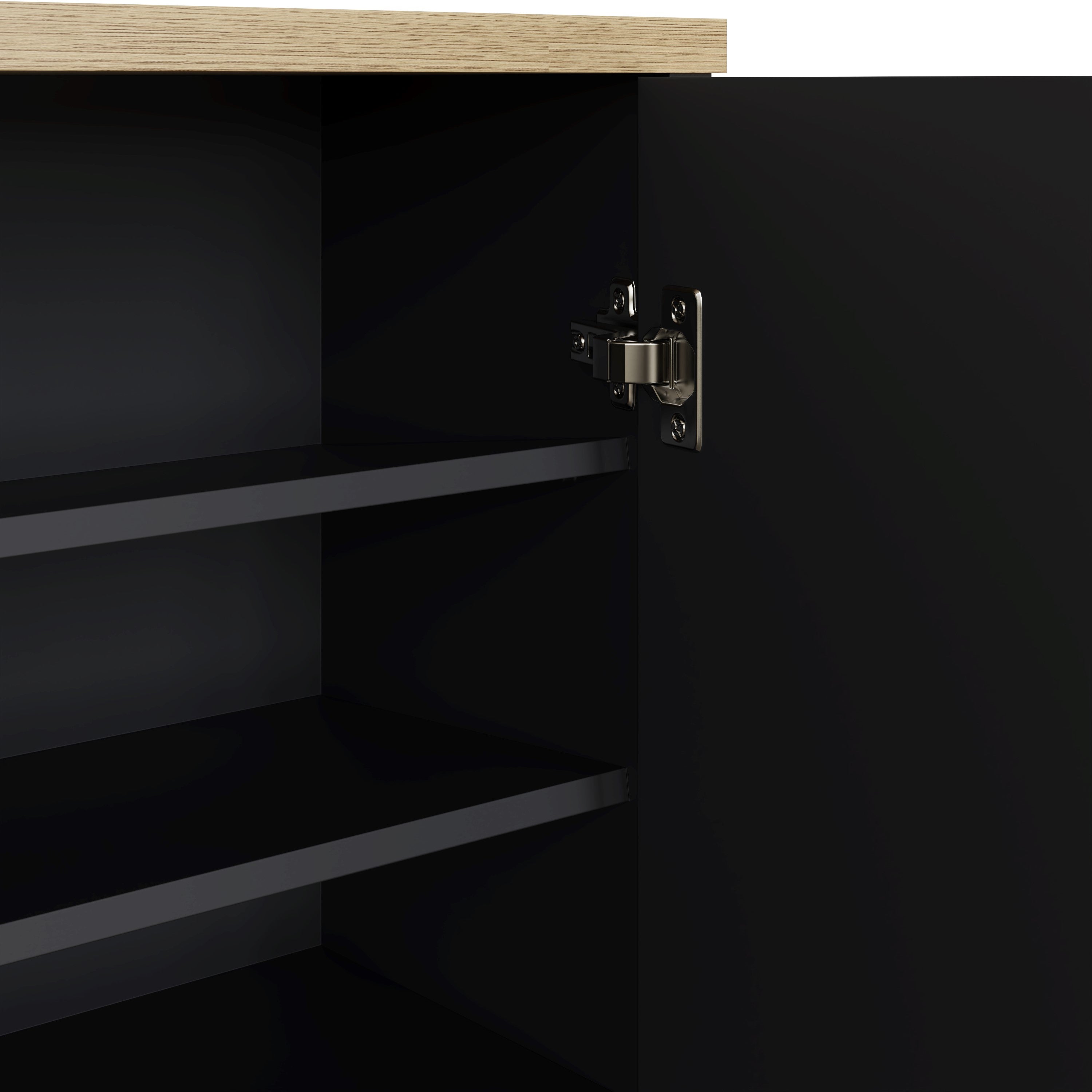 Lancaster 2 Door Shoe Cabinet Black – GFW, view 7