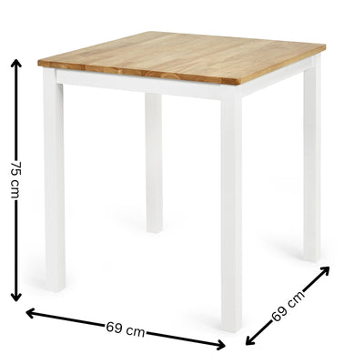 Linwood White and Oak 69cm Square Dining Table – Julian Bowen, view 6