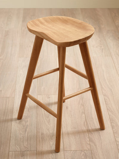 Mulu Natural Solid Oak Bar Stool – Julian Bowen, view 9
