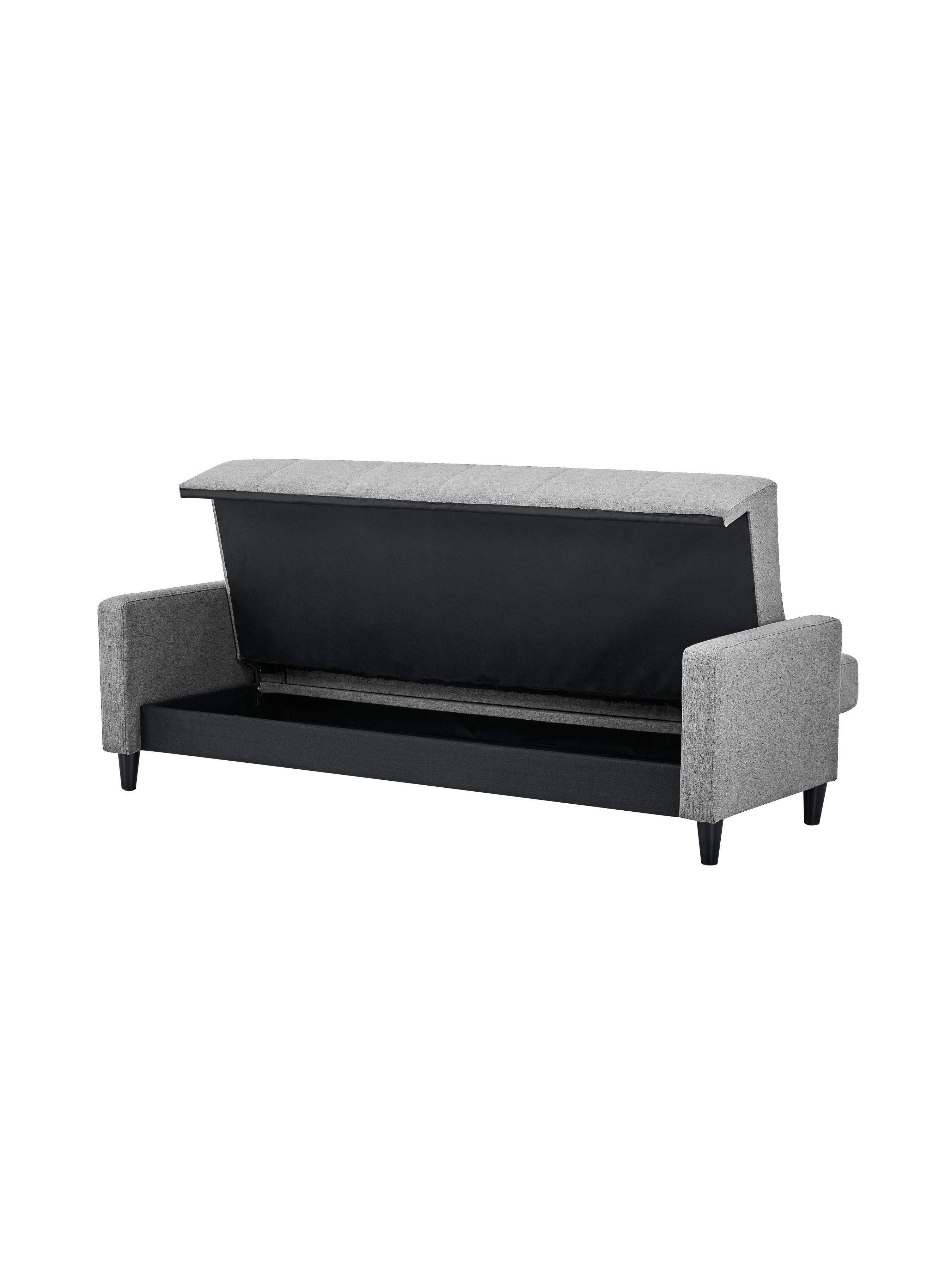 Alfie 3 Seater Grey Linen Storage Sofabed – Julian Bowen, view 5