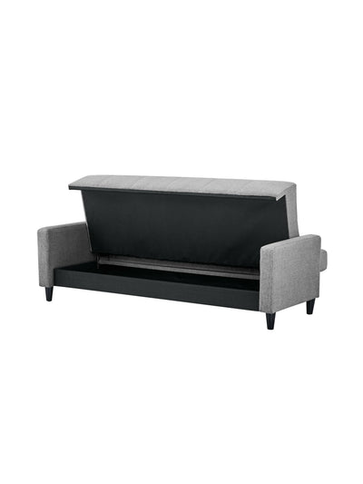Alfie 3 Seater Grey Linen Storage Sofabed – Julian Bowen, view 5