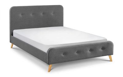 Astrid Curved Retro Buttoned Bed - Grey – Julian Bowen, view 3