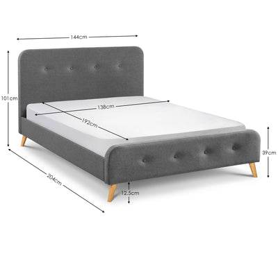 Astrid Curved Retro Buttoned Bed - Grey – Julian Bowen, view 4