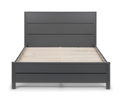 Julian Bowen Fabric Bed Capri Fabric Bed With Drawers - Dark Grey Velvet Bed Kings