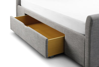 Capri Fabric Bed With Drawers - Light Grey – Julian Bowen, view 4