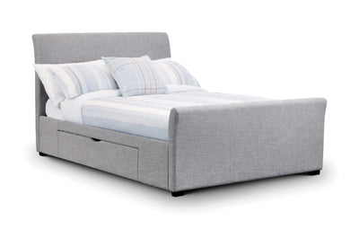 Capri Fabric Bed With Drawers - Light Grey – Julian Bowen