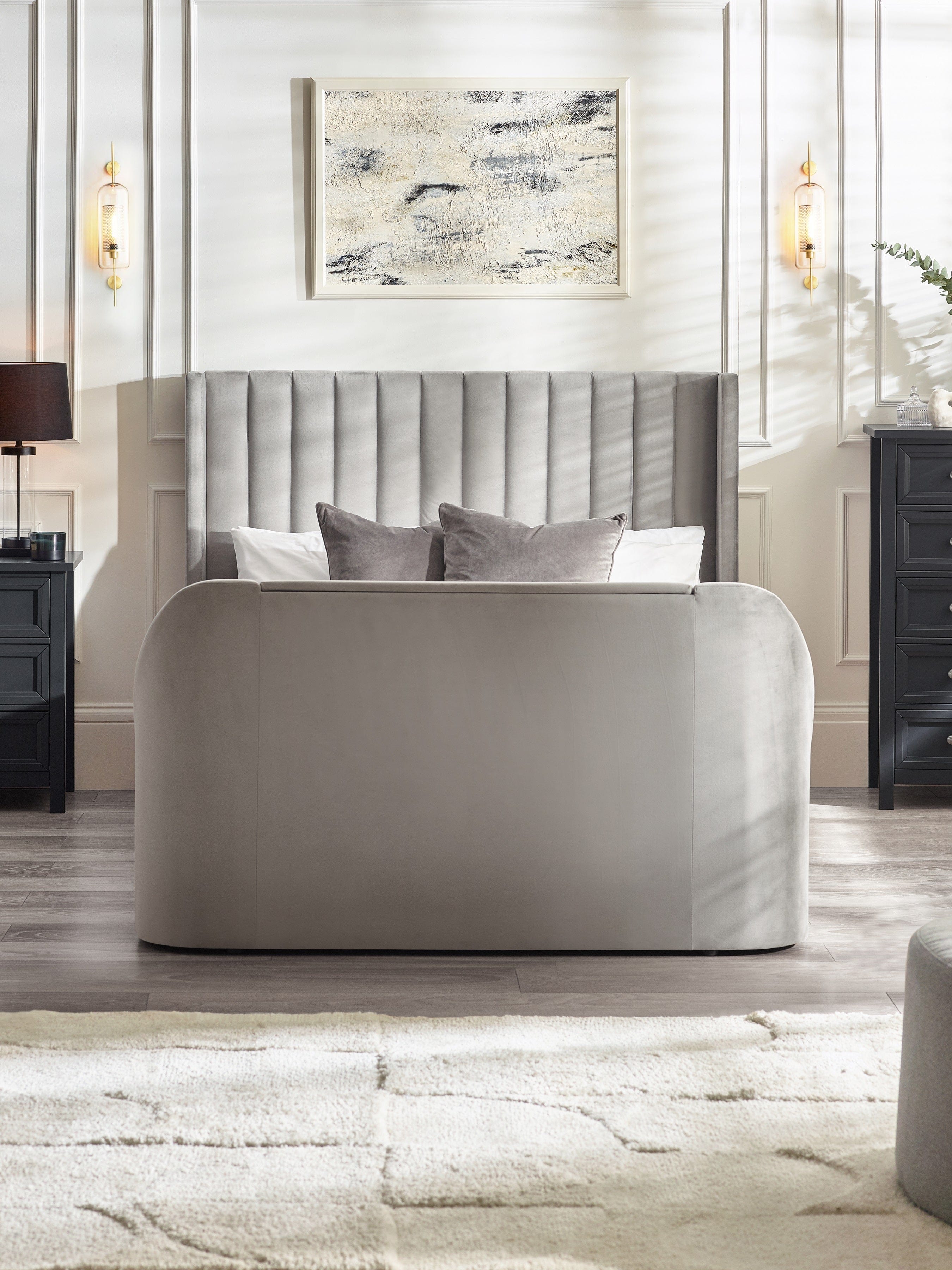 Clara Ottoman TV Bed  - Light Grey – Julian Bowen, view 29