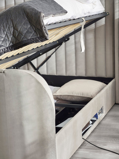 Clara Ottoman TV Bed  - Light Grey – Julian Bowen, view 22