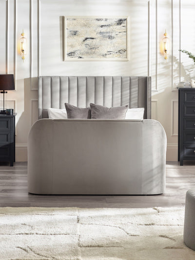 Clara Ottoman TV Bed  - Light Grey – Julian Bowen, view 4
