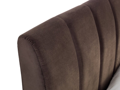 Deco Truffle Velvet & Brushed Gold Bed Frame – Julian Bowen, view 5