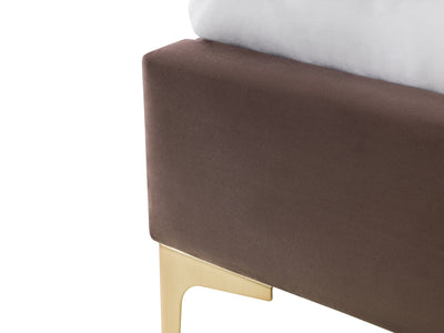 Deco Truffle Velvet & Brushed Gold Bed Frame – Julian Bowen, view 6