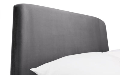 Frida Curved Velvet Bed - Grey – Julian Bowen, view 5