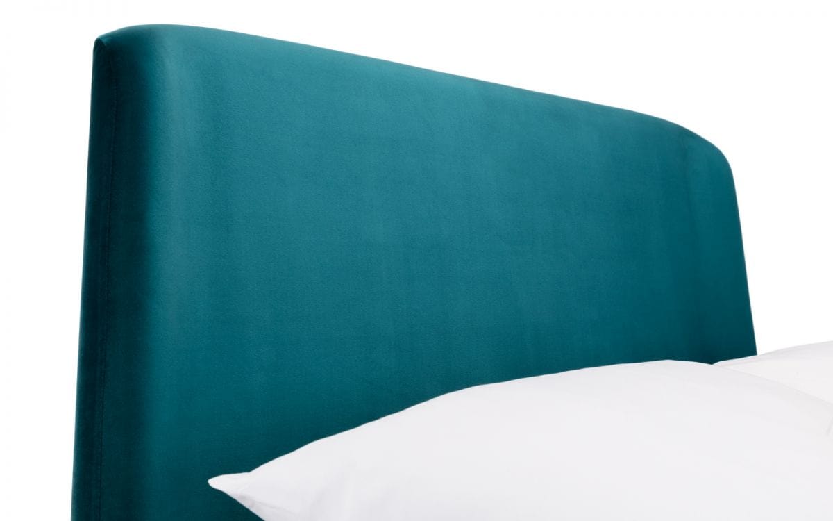 Frida Curved Velvet Bed - Teal – Julian Bowen, view 5