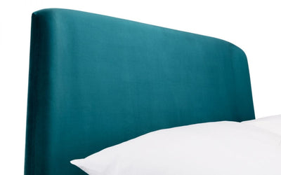 Frida Curved Velvet Bed - Teal – Julian Bowen, view 5