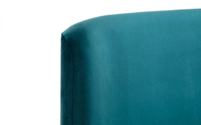 Frida Curved Velvet Bed - Teal – Julian Bowen, view 6