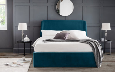 Frida Storage Ottoman Bed - Teal – Julian Bowen, view 2