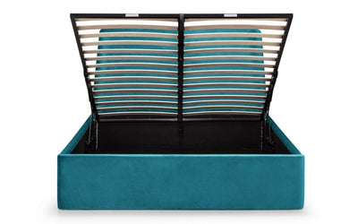 Frida Storage Ottoman Bed - Teal – Julian Bowen, view 7