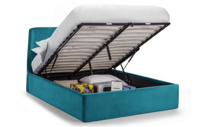 Frida Storage Ottoman Bed - Teal – Julian Bowen, view 3